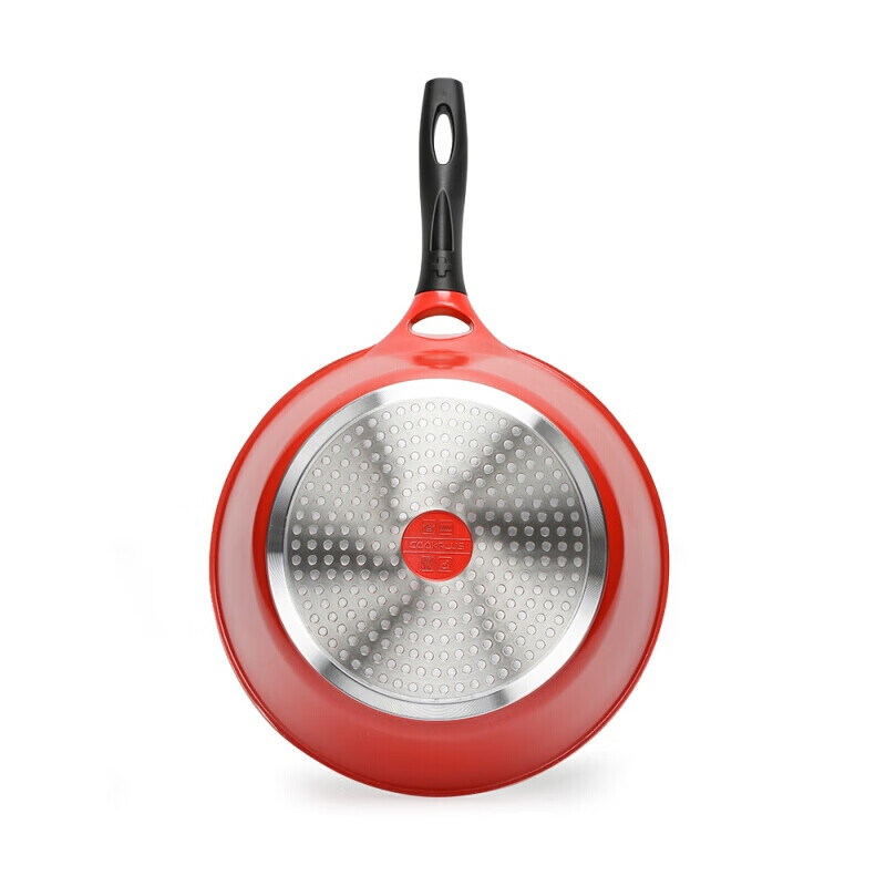 LOCK&LOCK Colorful Low-Oil Non-Stick Frying Pan with Salt Flat Bottom Ceramic Pan for Induction And Gas Stoves, Red, 28cm
