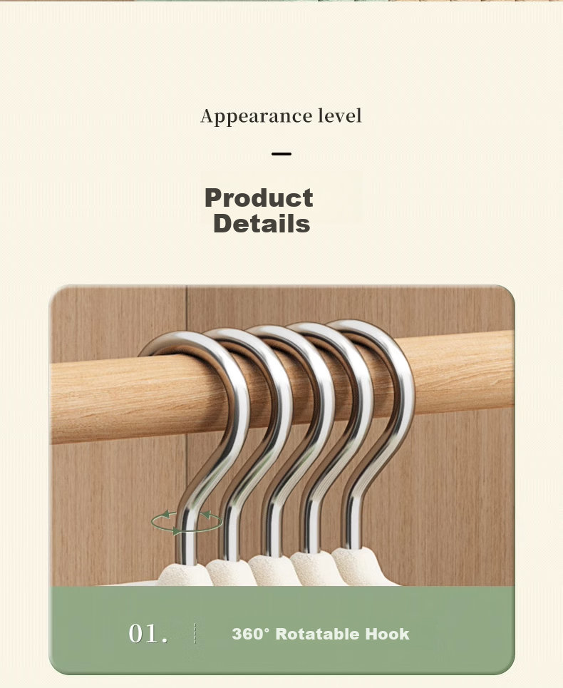 MUYA Flocked Hangers, Household Non-Slip Anti-Shoulder Angle Hangers, 10-Pack Seamless Hangers 8
