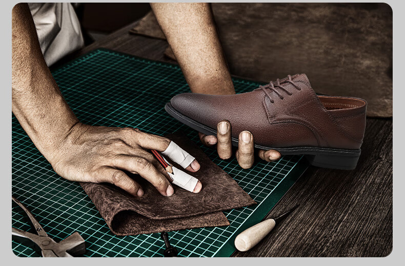 Gongyang Leather Shoes for Men, Business Casual Shoes, Formal Shoes, Genuine Leather Commuter Shoes, Wedding Shoes for Groom, Black, Size 44 10