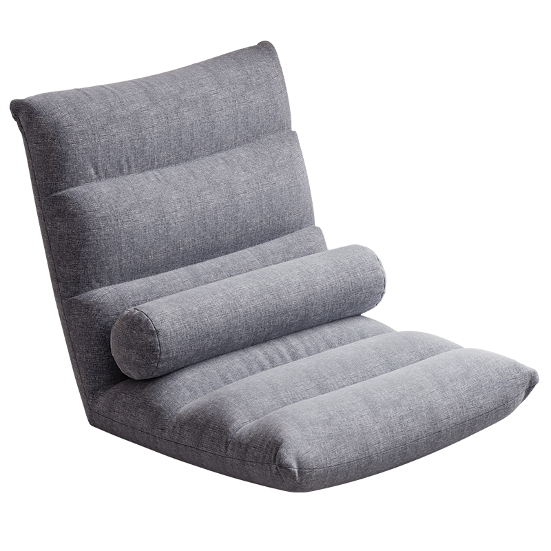 Yupin Lazy Sofa Bed with Backrest, Balcony Small Apartment Bay Window Chair, Single Tatami Sofa Chair LZ006 Flax Gray