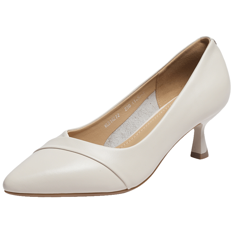 RED DRAGONFLY High Heels, Shallow Women's Spring And Autumn Work Shoes, Elegant Commuter Stilettos, WLB14272, Beige, Size 36