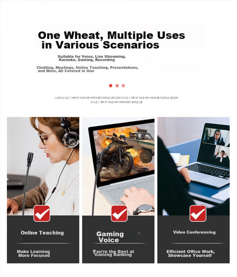 NINTAUS Microphone, Computer Wired Microphone, Desktop Computer, Laptop, Desktop Online Course, Video Conference, E-Sports Gaming, Voice Recording, Live Streaming, External Sound Card Y100B 4