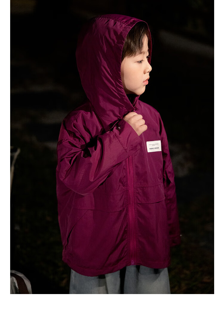 LUSON Chen Da Zhu Boys' Outdoor Hooded Workwear Jacket, 2025 Spring And Autumn New Style, Children's Water-Repellent Hiking Coat, Outerwear 14