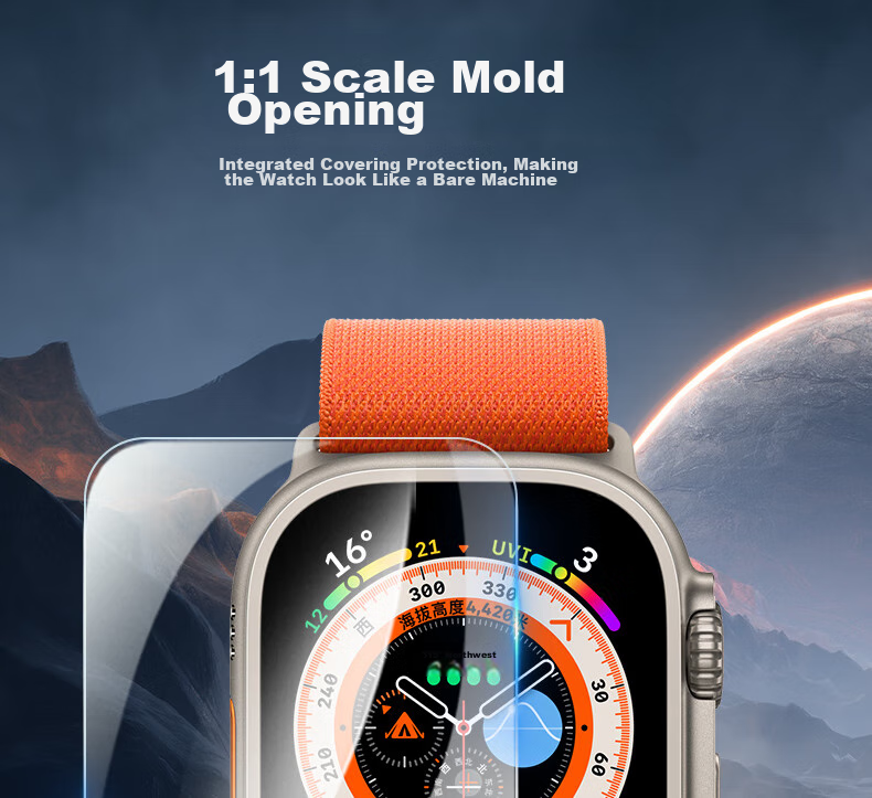 ESCASE Apple Watch Ultra Protective Film, Hydrogel Coating, Full Screen Protection, Anti-Scratch, Anti-Fingerprint, Shockproof, for Apple Watch Ultra 3/2/1, 49mm, 2-Pack 4