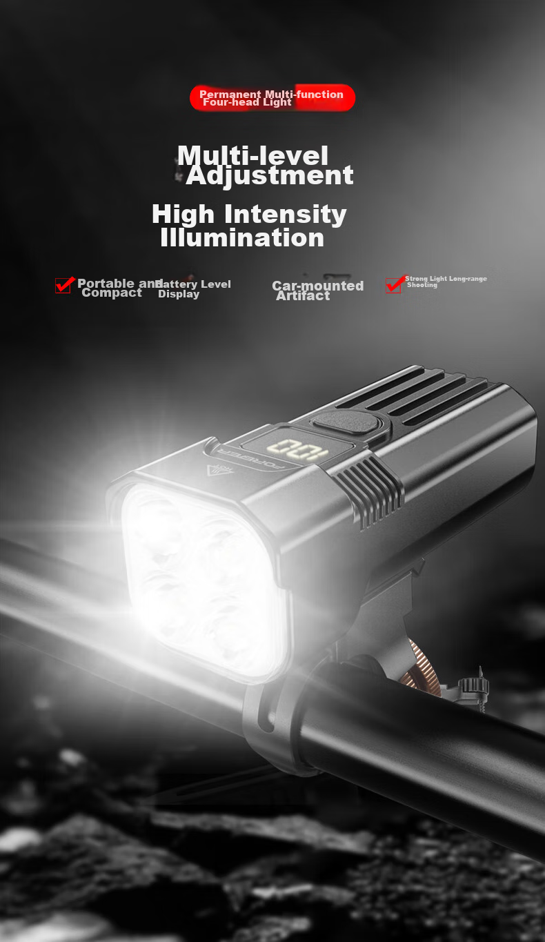 FOREVER Bicycle Front Light, Mountain Bike Equipment Accessory, High-Intensity Mini Flashlight, Bright Outdoor Night Riding Light 2