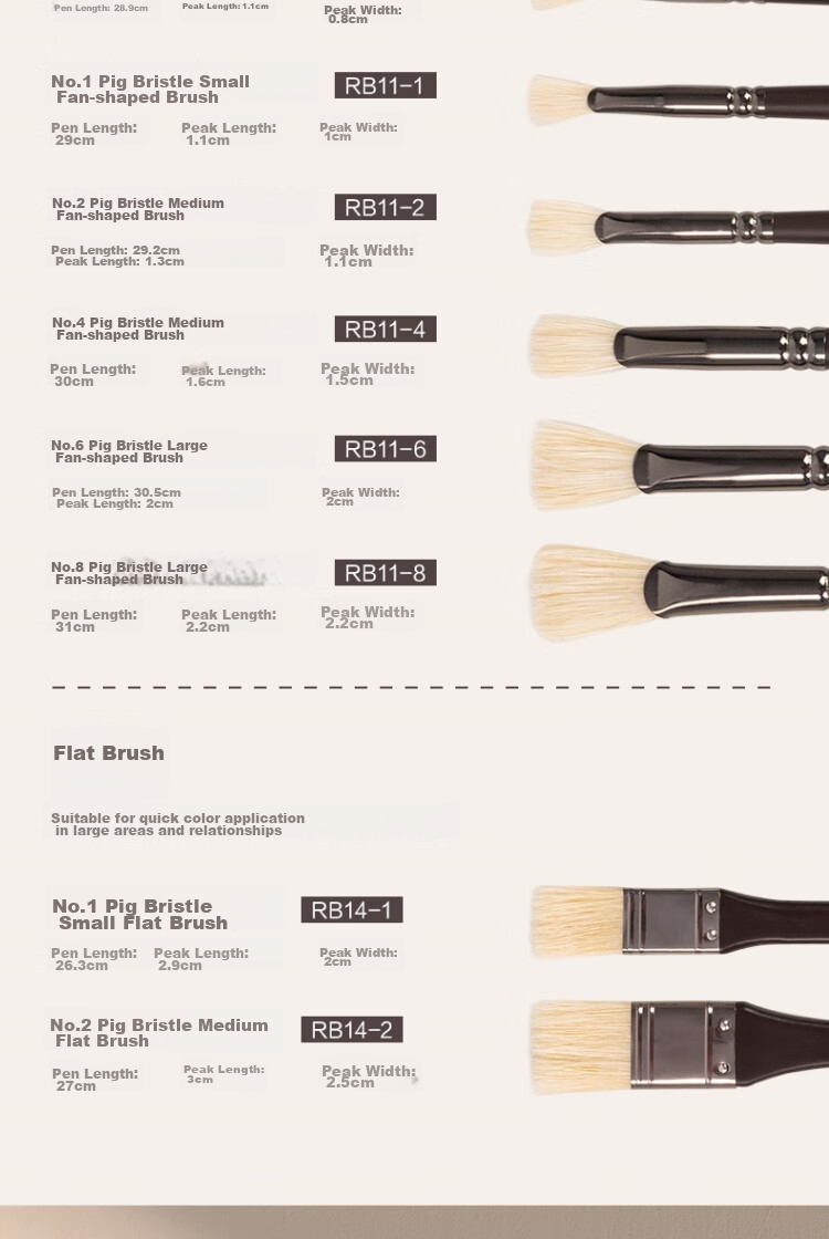 Deli Watercolor Brush Set (3 Brushes/set), Paint Brushes, Art Exam Professional Art Flat Head RB3-B Painting Brushes, Graduation Gift for Boys And Girls 11