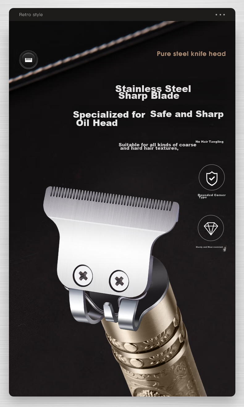 AUX Hair Clipper, Electric Trimmer for Adults, Shaving And Styling Tool, Carving Electric Push Cutter, Hairline Trimmer, Head Shaver, Bald Head Gadget, Hairdressing Device 5