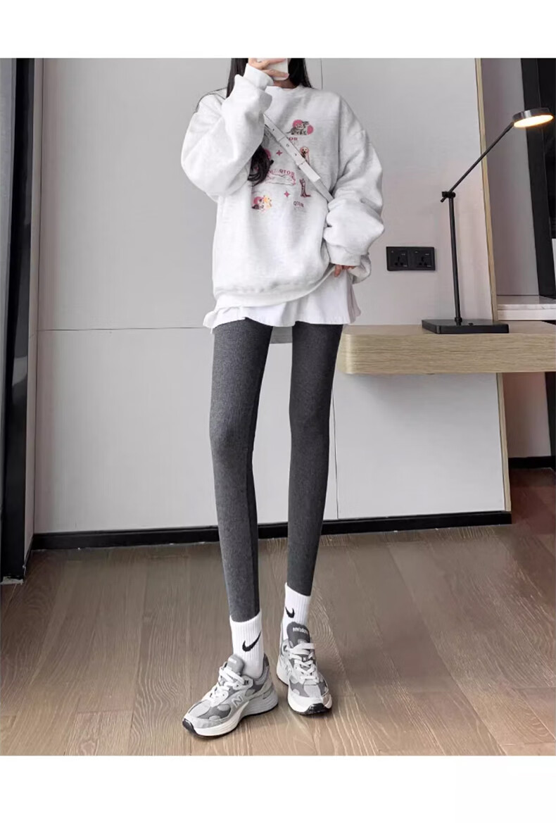 LangSha Leggings for Women, Spring And Autumn Style, High-Waisted Slimming Cotton Pants, Tight-Fitting Tights, Black Skinny Pants, Autumn Pants 19