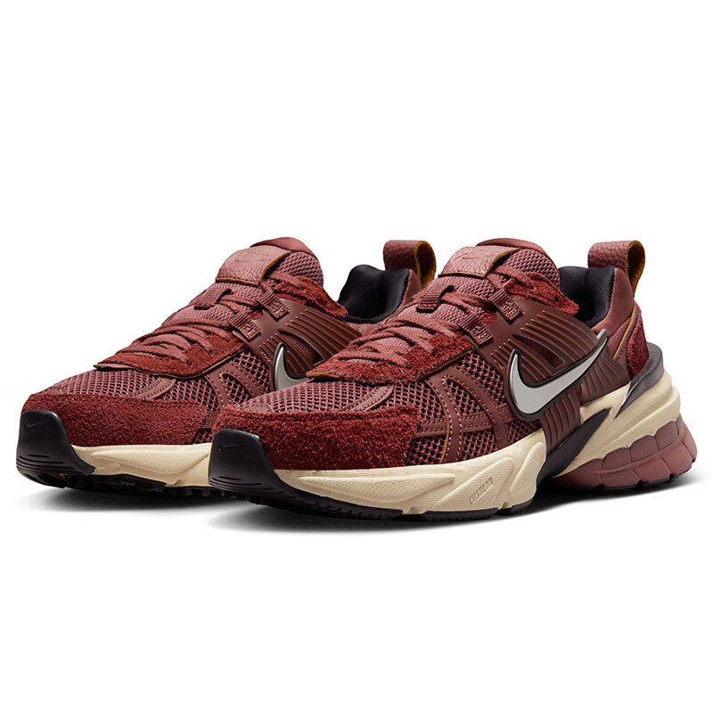 NIKE Women's Retro Shock-Absorbing V2K RUN Sneakers FN6703-201, Red-Brown, Size 35.5