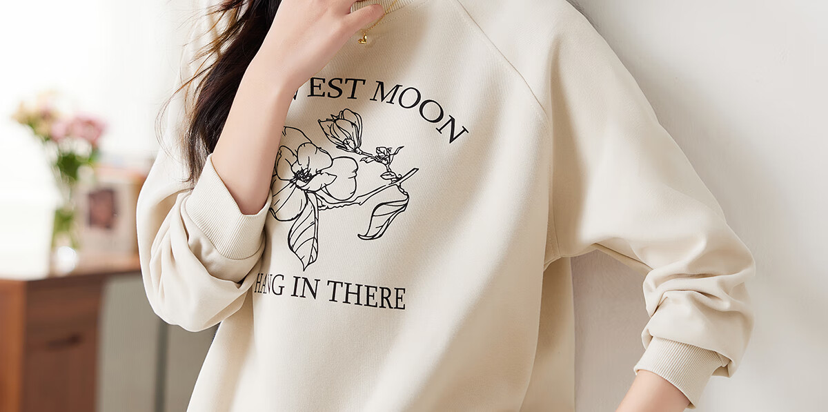 PinCai Elegant Floral Print Crewneck Sweatshirt Casual Versatile Outerwear P143W1008 41