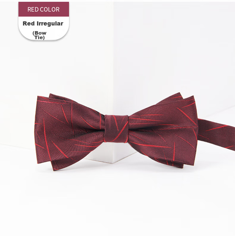 GLO-STORY Bow Tie for Men, Groom Wedding Formal Wear, Business Butterfly Tie for Groomsmen, Gift Box Set, Navy Blue Plaid Patter 5