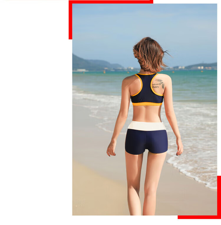 LangSha Women's Swimsuit Set of Three Pieces for Summer, Ice Silk Fabric, Anti-Exposure, Slimming Effect, Beach Sports Casual Swimwear 8