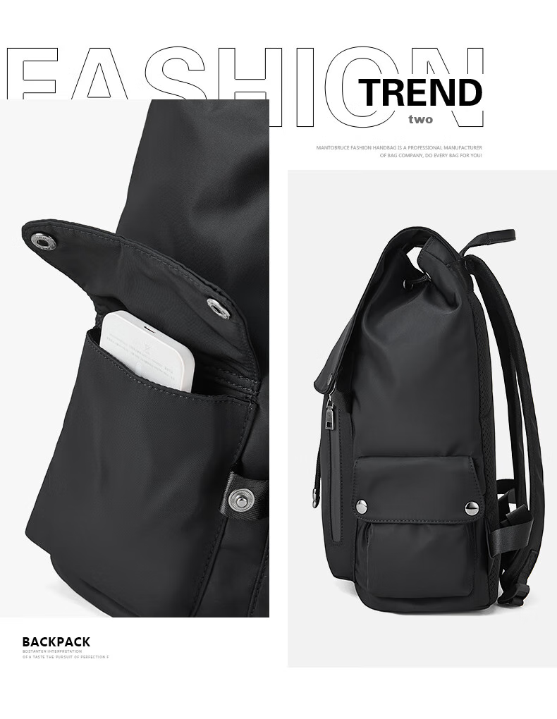 BOSTANTEN Men's Backpack, Student Bookbag, Trendy Business Travel Bag, Large Capacity Laptop Bag 3