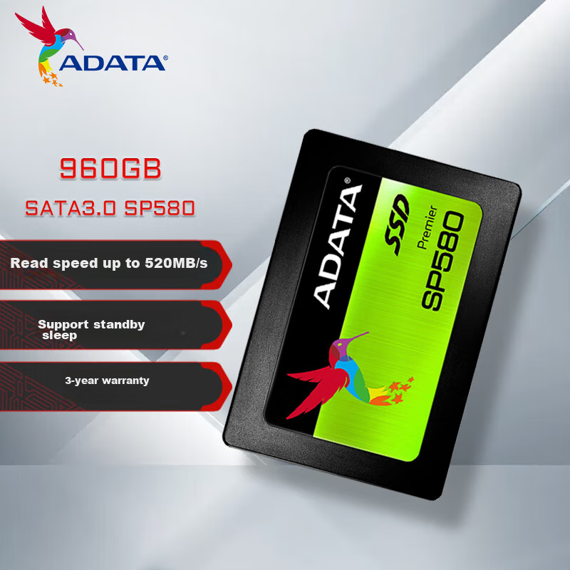 ADATA 960GB SSD Solid State Drive, SATA 3.0 Interface, SP580