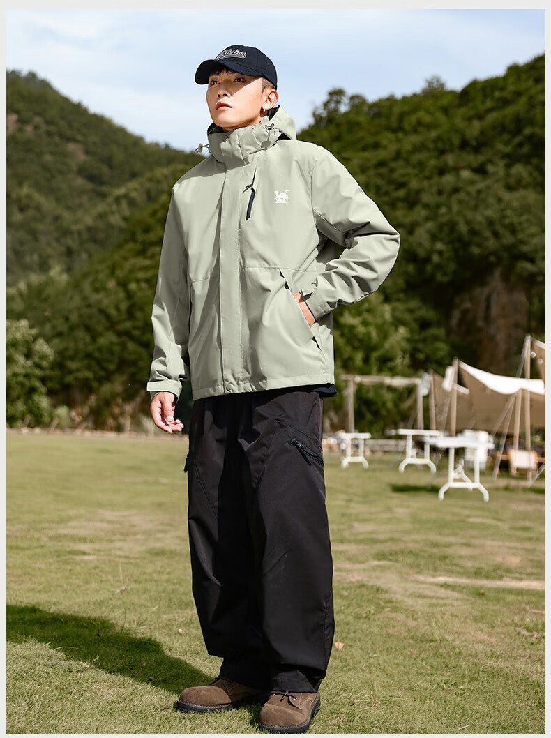 EASTERN CAMEL Couple's Three-In Outdoor Jacket for Men And Women, Spring And Autumn Season, Hiking Camping Waterproof Windproof Coat for Me 15