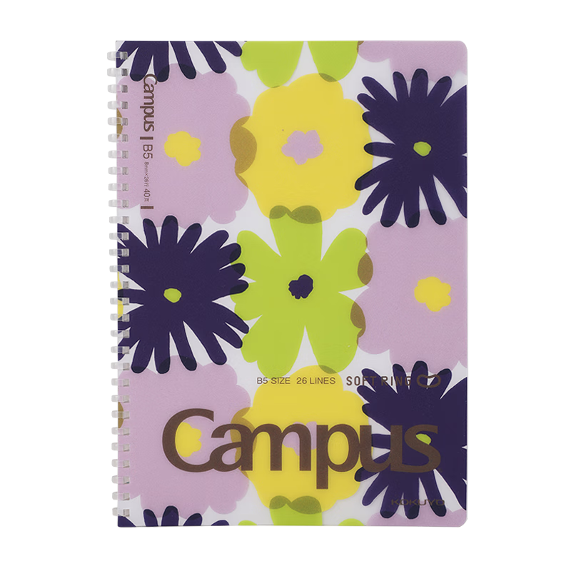 KOKUYO SOUSOU Series Collaboration with Designer Soft Spiral Notebook, 8mm Dotted Line, B5/40 Pages, Elegant And Stylish, WSG-SR1XB540