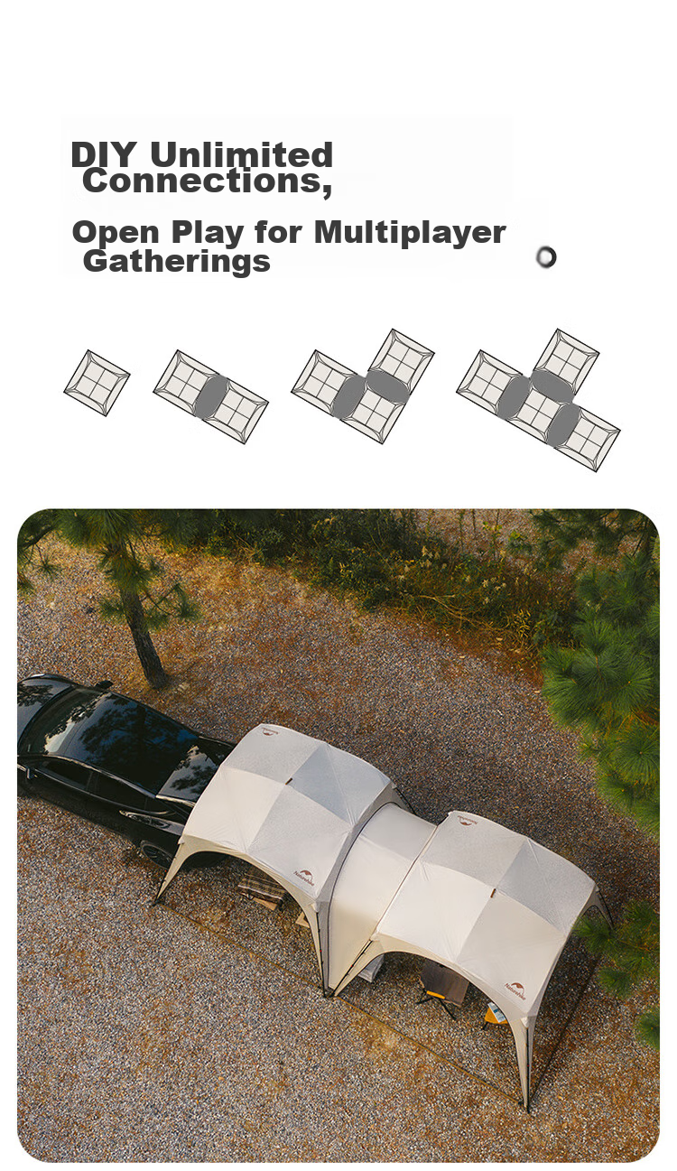 Naturehike Nuke Yunjie Self-Standing Quick-Open Titanium Black Gel Canopy Tent, Outdoor Camping Picnic, Rainproof, Sun-Proof, Dome Pavilio 4