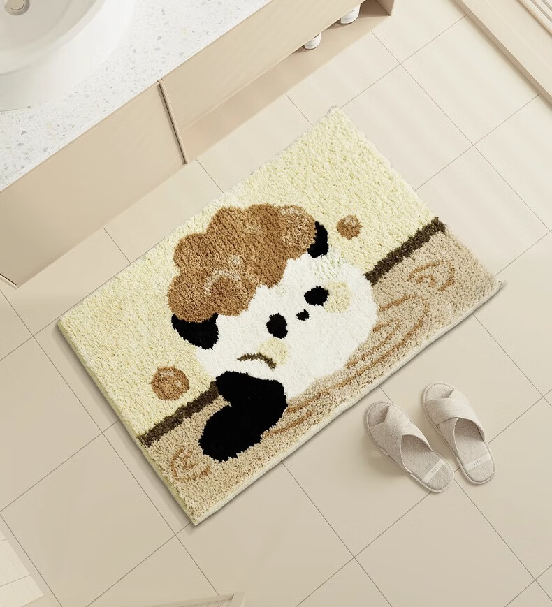 Cute Panda Plush Non-Slip Absorbent Bathroom Floor Mat for Home Toilet Entrance 3