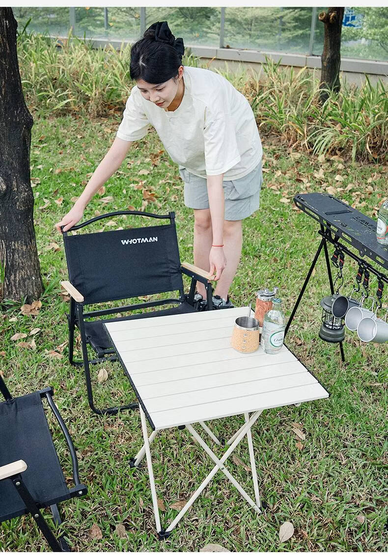 Waterman Outdoor Folding Table Egg Roll Table Portable Camping Table and Chair Equipment Picnic Balcony Leisure Patio Coffee Table 78376 12