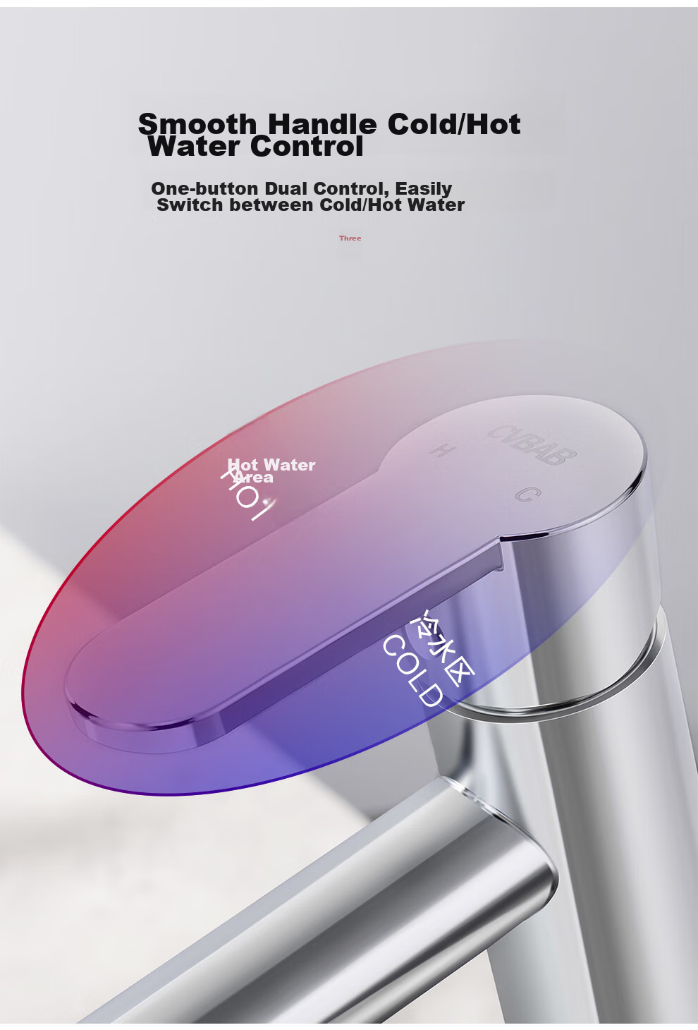 CVBAB Raised Basin Faucet, Countertop Basin Hot And Cold Water Tap, Bathroom Washbasin And Sink Faucet CV2021 10