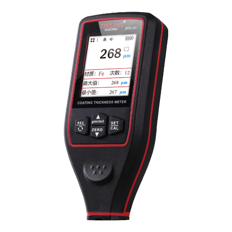 DELIXI ELECTRIC Coating Thickness Gauge, High-Precision Automotive Paint Film Meter, Used Car Paint Film Thickness Detector, Lithium Battery