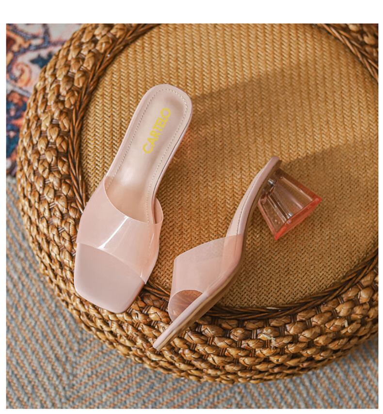 CARTELO Women's Fashionable Versatile Outdoor Open-Toe Slippers KDH-9171 Pink Size 37 21
