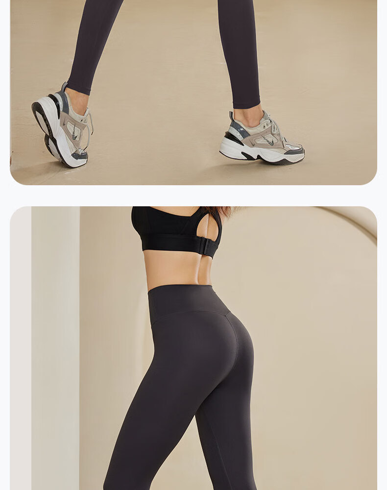 LangSha Yoga Pants, Naked-Feel Quick-Dry Elastic High-Waist Butt-Lifting Women's Sports Fitness Leggings, Tight-Fitting Slimming, Nan Shi Purple, XL 15