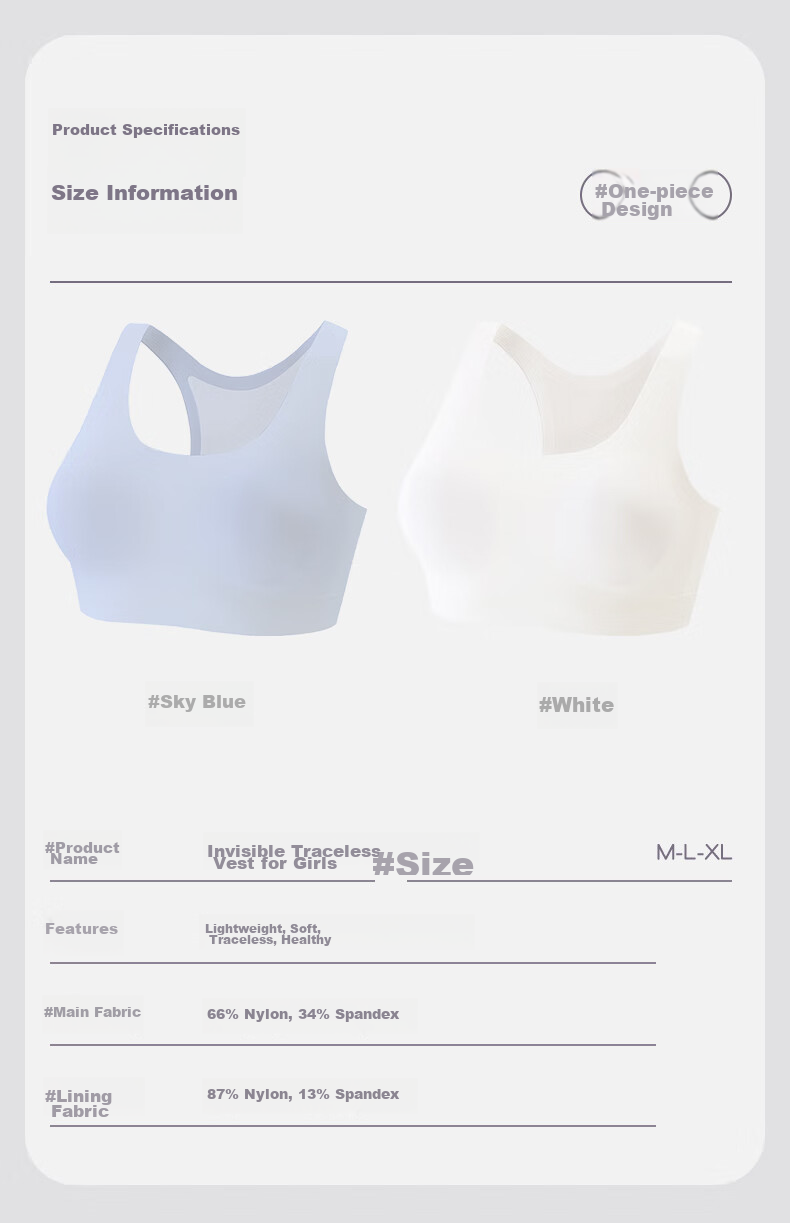 Ailier &ouluola Girls' Underwear for Puberty, Ages 12-16, Student Teenage Girls' Camisole 6251 Skin Color XL 10
