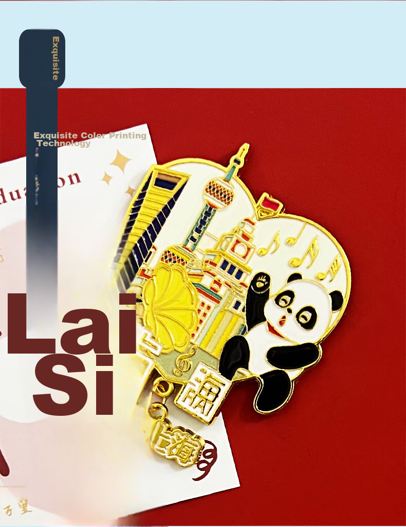 Ouliwen Refrigerator Magnet, Decorative Sticker, Creative Computer Display Board, High-End Alloy Travel City Trendy Graduation Season Gift, Chinese Style Panda, Beijing 10