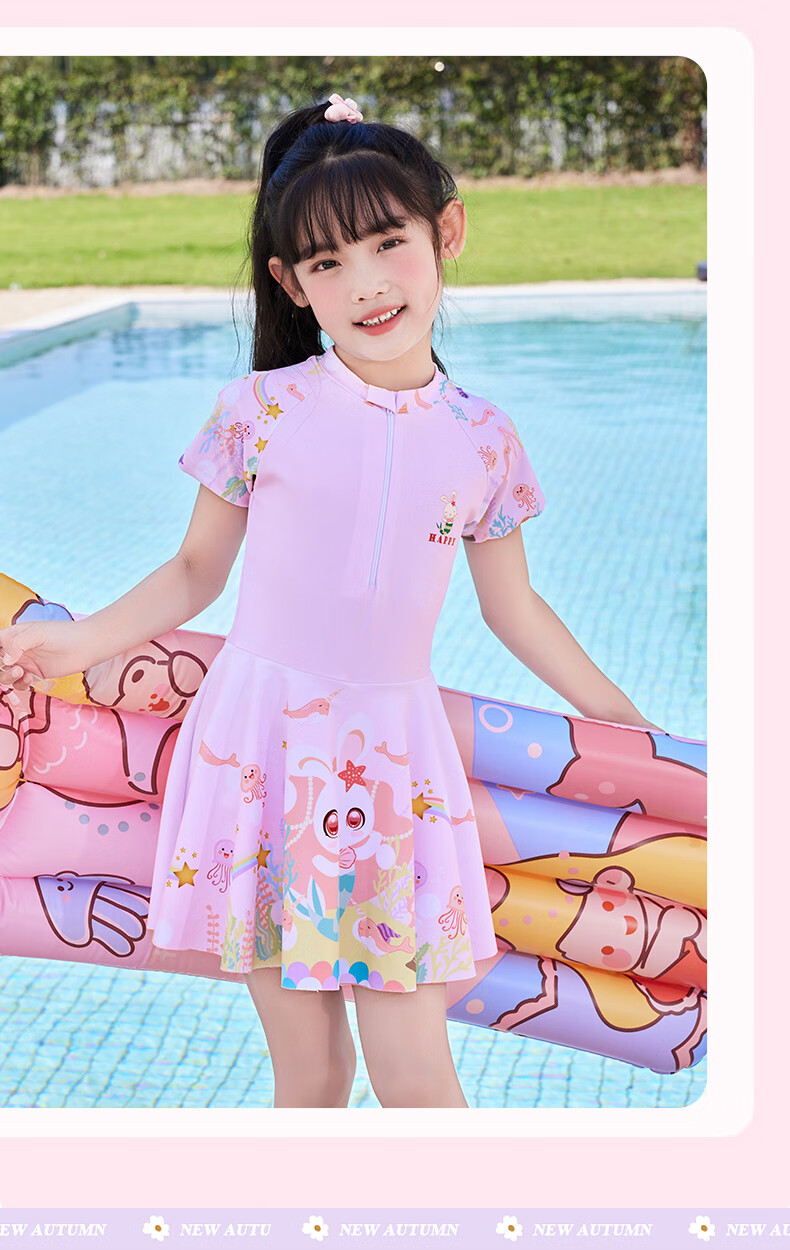 MiiOW Girls' Swimsuit Set for Older Children, Quick-Dry One-Piece Swimwear for Swimming, Hot Springs And Training 18