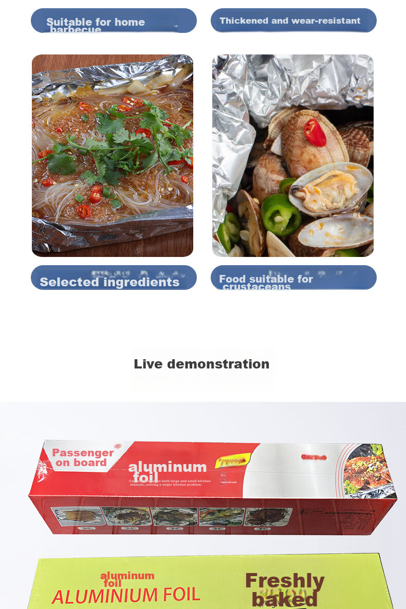 Babike Aluminum Foil, Large Roll Boxed, for Air Fryer, Oven, Baking, And Barbecue, 30 Meters * 45 Centimeters 13