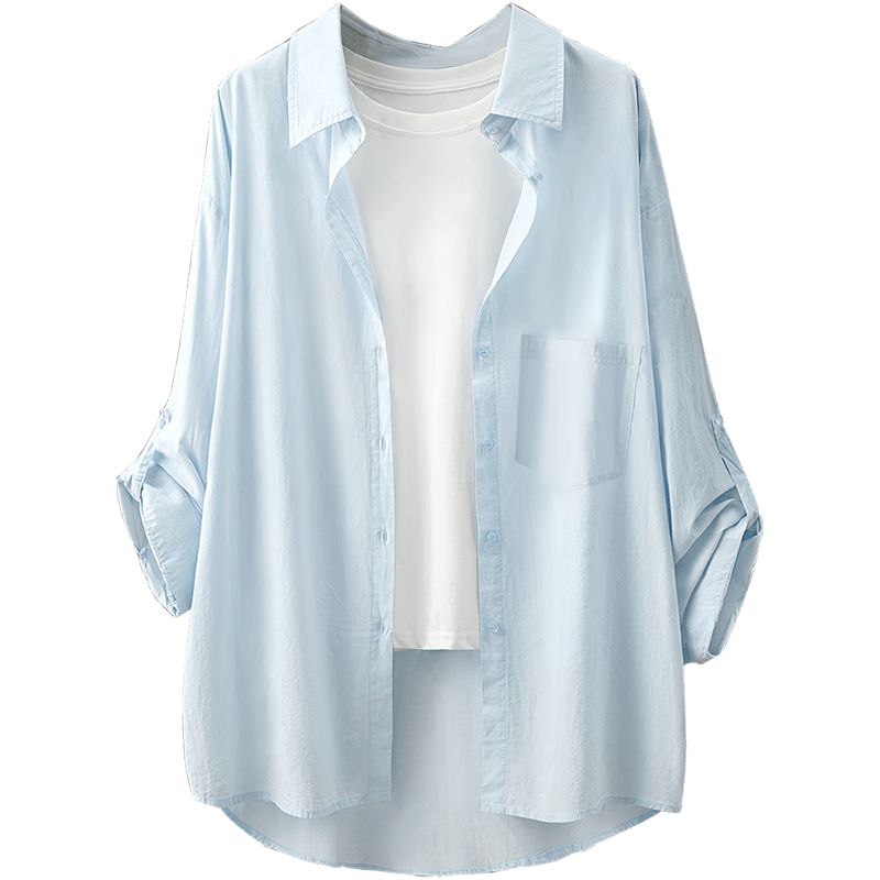 Cypress Casual Shirt 2026 Spring New Women's Fashion Simple Lapel Loose Mid-Length Shirt