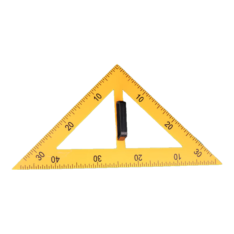 BOJIAO Magnetic Large Triangle Ruler Set, Teacher's Teaching Tool, Plastic Large Triangle Ruler Protractor Compass Math Teaching Aid, Magnetic 45-Degree Triangle Ruler (Yellow), Student