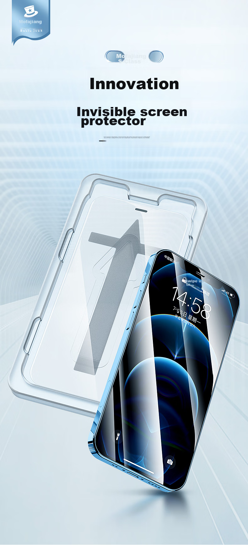 Mofajiang [Full Screen HD Ultra Smooth] Tempered Glass Screen Protector for IPhone 13, Compatible with IPhone 13 Pro, High Definition, Highly Transparent, Ultra Smooth, Shatterproof, Quick Installation, Full Screen Coverage, 1 Piece Per Pack 1