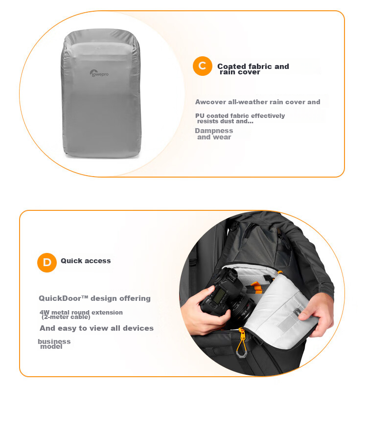 LOWEPRO Leshebao Camera Bag, Fastpack BP 250AW III Fengxingzhe, Professional DSLR And Mirrorless Outdoor Travel Rainproof Backpack Photography Bag, Black, LP37333-PWW 12