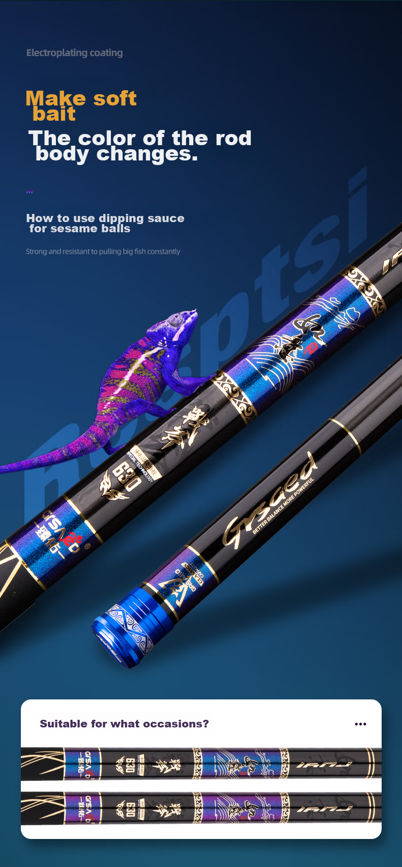 Grsaed Fishing Rod, Ruyi Battle Axe Model, 6.3 Meters Big Fish Rod, Carbon Fiber Hand Rod, 19 Sections Platform Fishing Rod, Lake And Reservoir Giant Fish Rod, Carp Rod 13