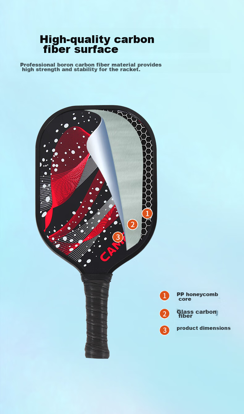 CAMEWIN Pickleball Paddle Set, Advanced Carbon Fiber Entry-Level Professional Pickleball, Cosmic Pickleball Hot Pressed Double Paddle 7