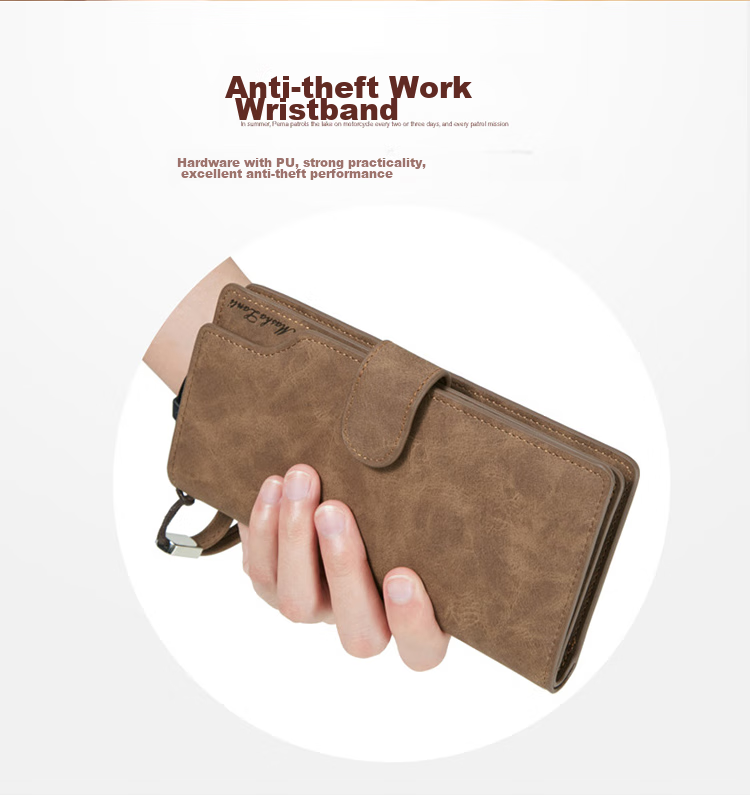 MashaLanti Men's Wallet, Long Style, Large Capacity, Leather Billfold, Handheld Multi-Card Slots, Coin Purse, All-In Design, Father's Day Gift 12