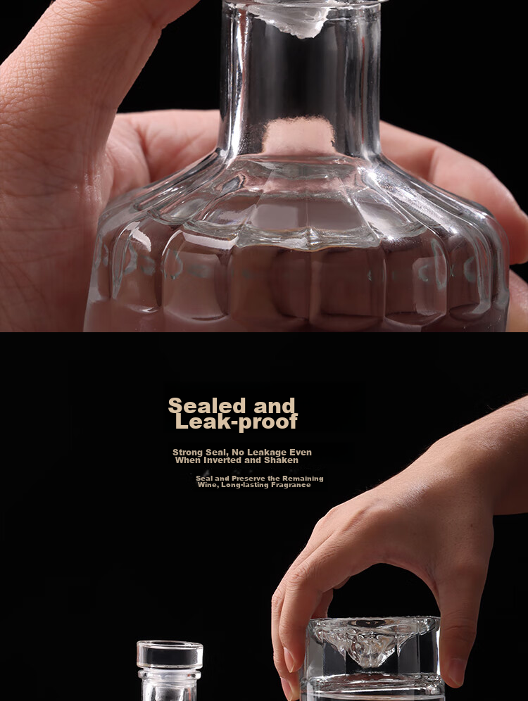Jidukongjian Empty Glass Bottles for Infusing Liquor, Sealed Storage Bottles for Liquor, White Spirit Bottles, Transparent Medicine Bottle Specialized Bottles 500ML*2 4