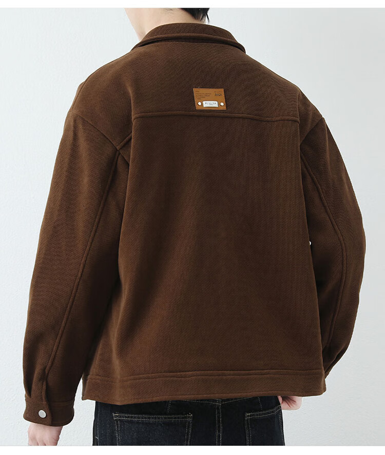 ROMON Men's Jacket, Spring And Autumn Casual Business Style, Youth Tobacco Jacket, Workwear Outerwear, Beige Color, Size 4XL 11