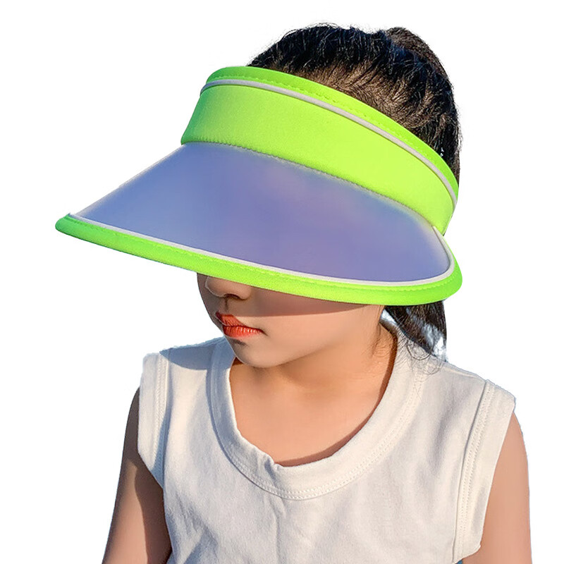 GLO-STORY Kids Sunshade Hat Unisex Color-Changing Breathable Sun Protection Cap Fluorescent Green