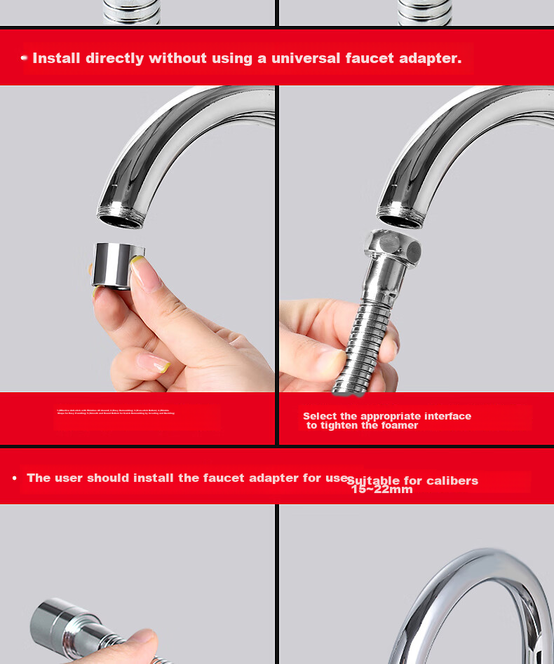 BJ Faucet Extender, Splash-Proof Head, Anti-Splash Faucet, Kitchen Universal Faucet Filter, Water-Saving Aerator 15