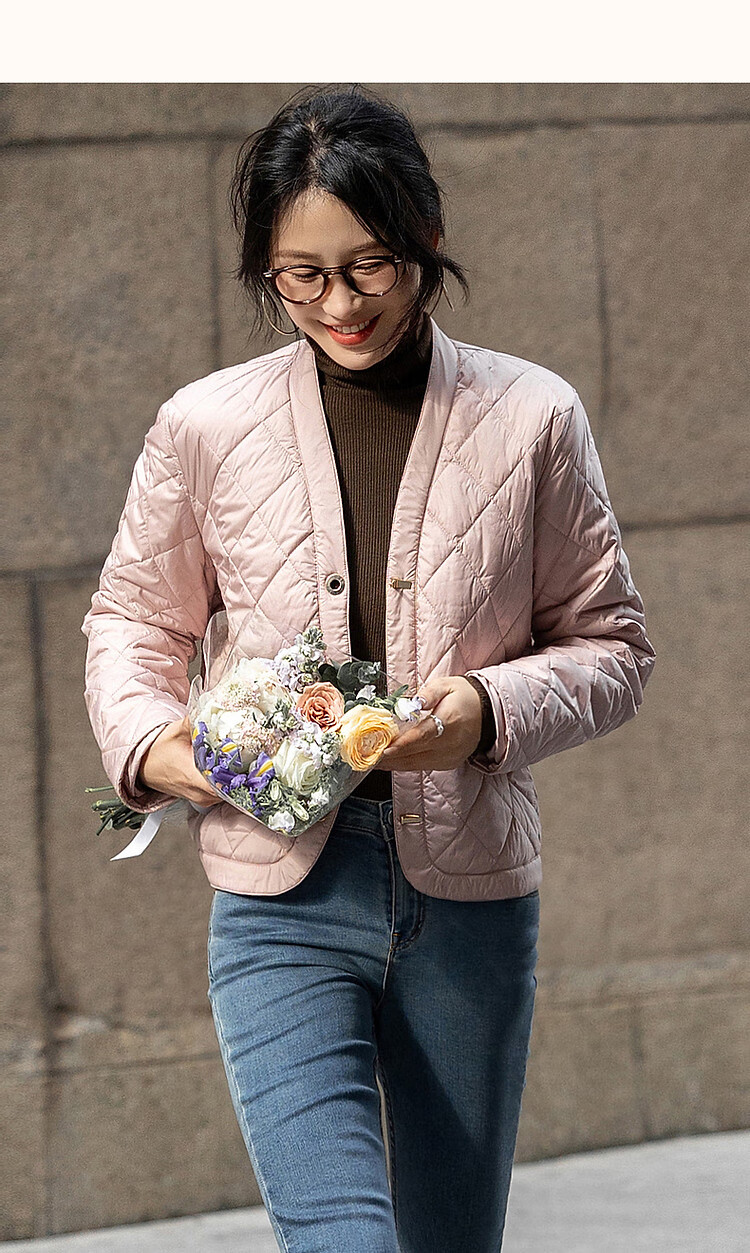 Dme [Laoqian Yinxiang] Winter Luxury Matte Light Luxury 400T Spring Yarn Diamond-Quilted Women's Cotton Jacket 20