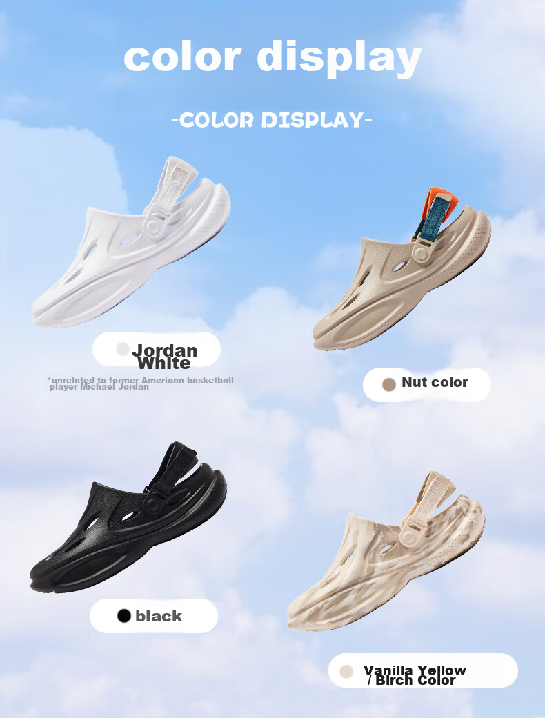 QIAODAN Breathable Cloud Hole Shoes, Men's Casual Beach Shoes, Outdoor Sandals 5