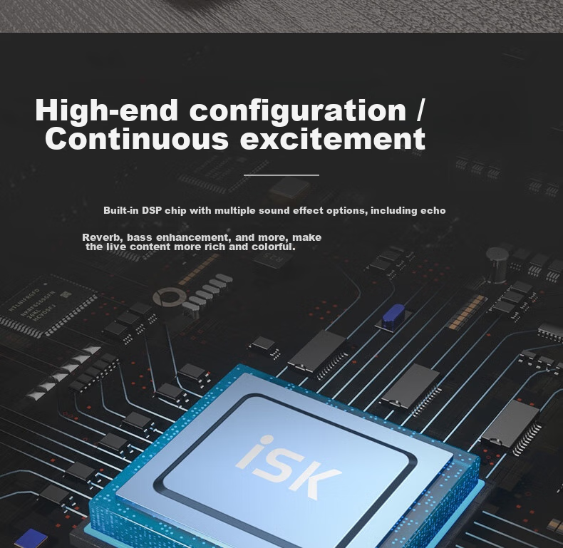 ISK UK500 Live Streaming Sound Card with Built-In 48V Power Supply, Compatible with Mobile Phones, Computers, Speakers, Internet Celebrities, Live Streaming, Douyin, Karaoke, And Recording Sound Cards, Plug And Play, Includes Universal OTG Cable 5