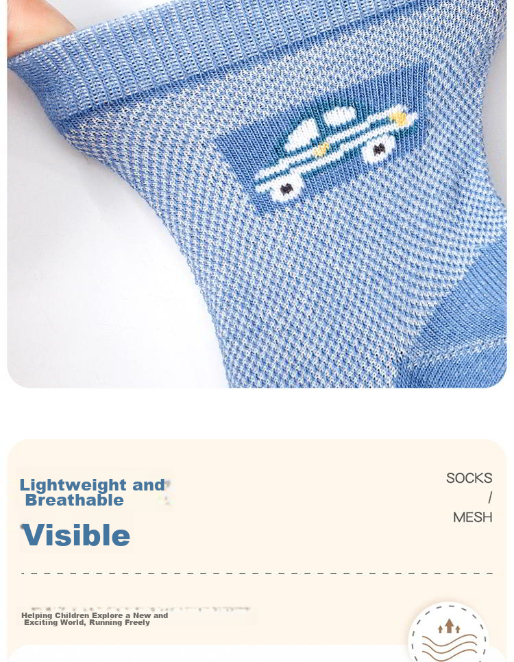 LangSha Children's Socks, Boys' Spring And Summer Thin Cotton Socks, Comfortable Breathable Mesh Socks for Boys 9