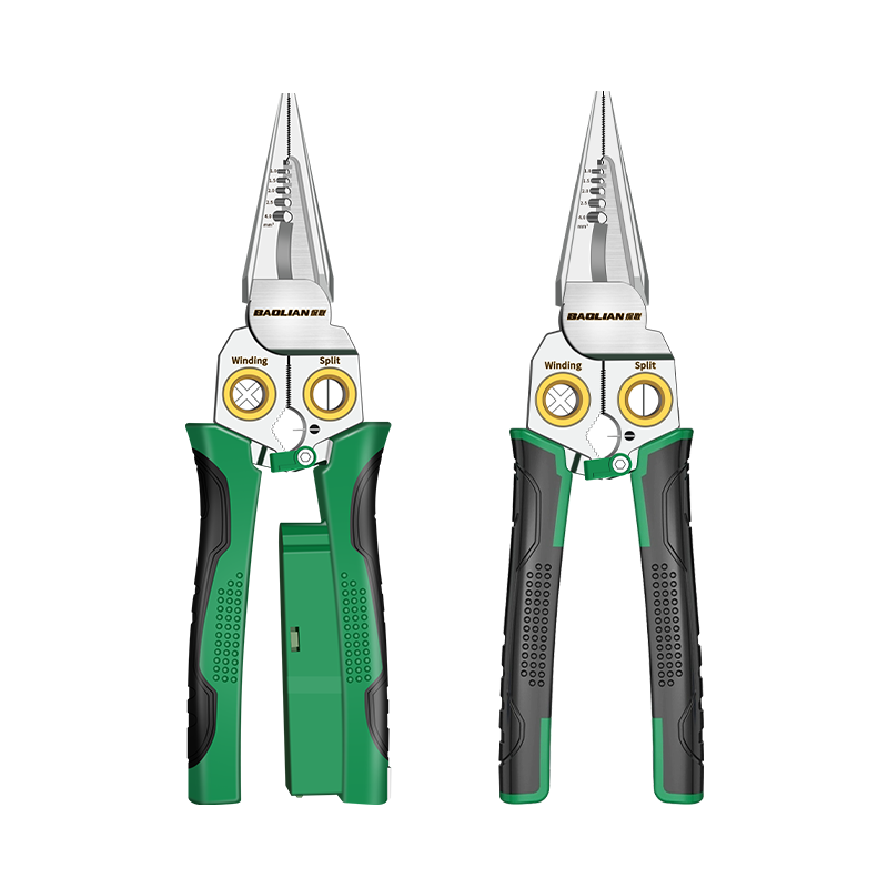 Baolian Stainless Steel Electrician's Pliers with Voltage Measurement Function, 8-In Multifunctional Wire Stripper, Wire Cutter, Wire Puller, Wire Stripping Tool, And Wire Crimping Pliers