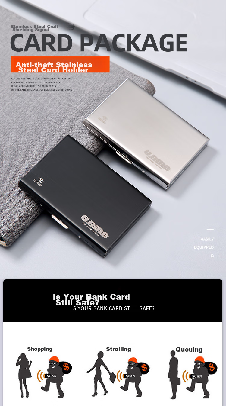 V.NINE Card Holder, Anti-Theft Wallet, Anti-Magnetic Money Clip, Business Card Holder, Small Card Case, Birthday Gift for Boyfriend Or Husband 2