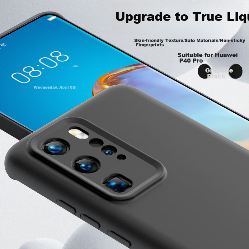 Чехол для Huawei P40 Pro Shangsu, черный, силикон, защита от падений и отпечатков пальцев, с полной защитой камеры