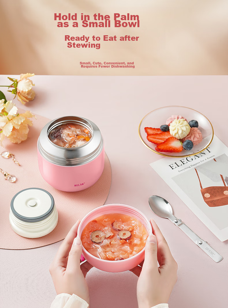 RELEA Insulated Food Jar, 316L Stainless Steel Thermal Cooker, Portable Lunch Box for Work, Soup Pot for Porridge And Soup, Mid-Autumn Festival Gift 15